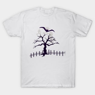 tribal cypress tree root silhouette tattoo T-Shirt